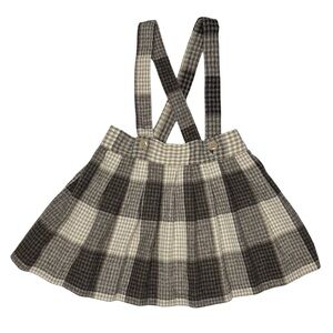 Vintage R Gee Plaid‎ Wool Suspender Skirt
